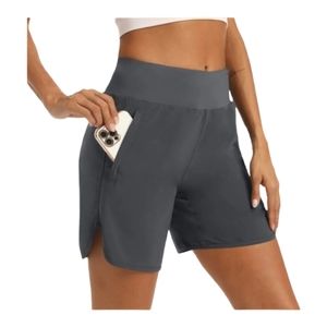 M Maroaut Women’s Running Workout Shorts Iron Gray M NWT with Pockets Athletic G